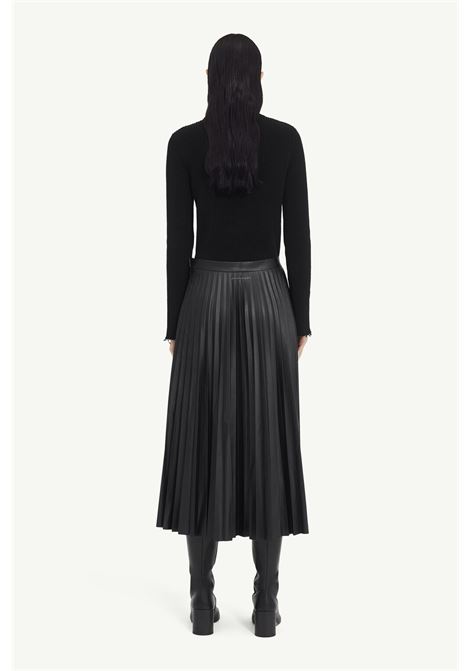 pleated midi skirt woman black in viscose MM6 MAISON MARGIELA | S52MA0195 S53057900